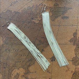 Hanging silver earrings